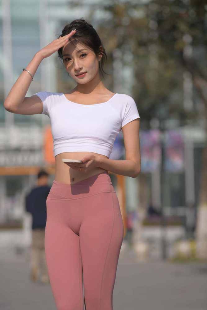 粉红色瑜伽裤女孩【 583P】J4915-小鹿图库