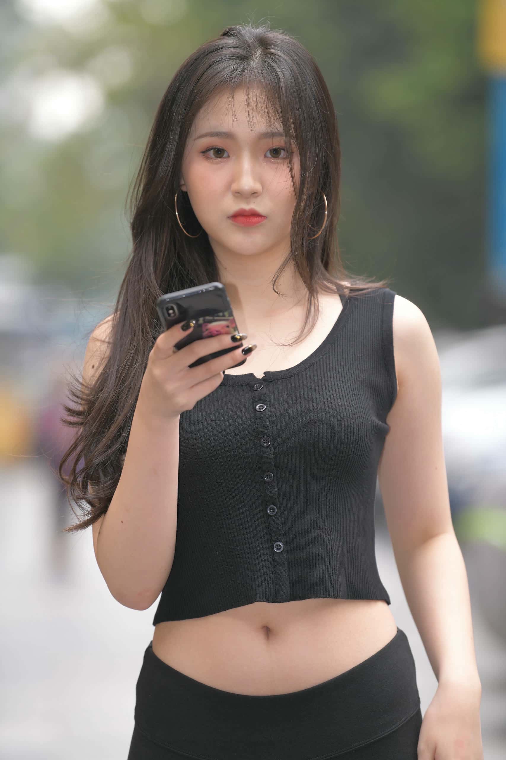 图片[2]-喝奶茶的黑色瑜伽裤长发姑娘【376P】00055-小鹿图库