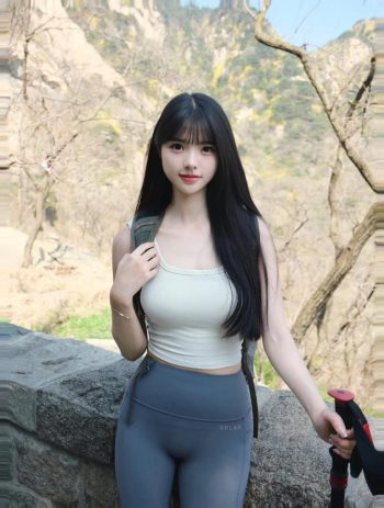 图片[9]-爱爬山的瑜伽裤MM，太甜美了！~-小鹿图库