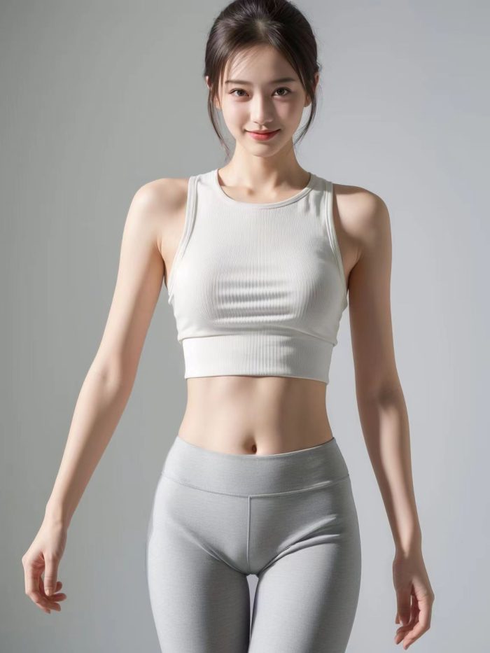 AI瑜伽裤清纯妹子系列图-小鹿图库