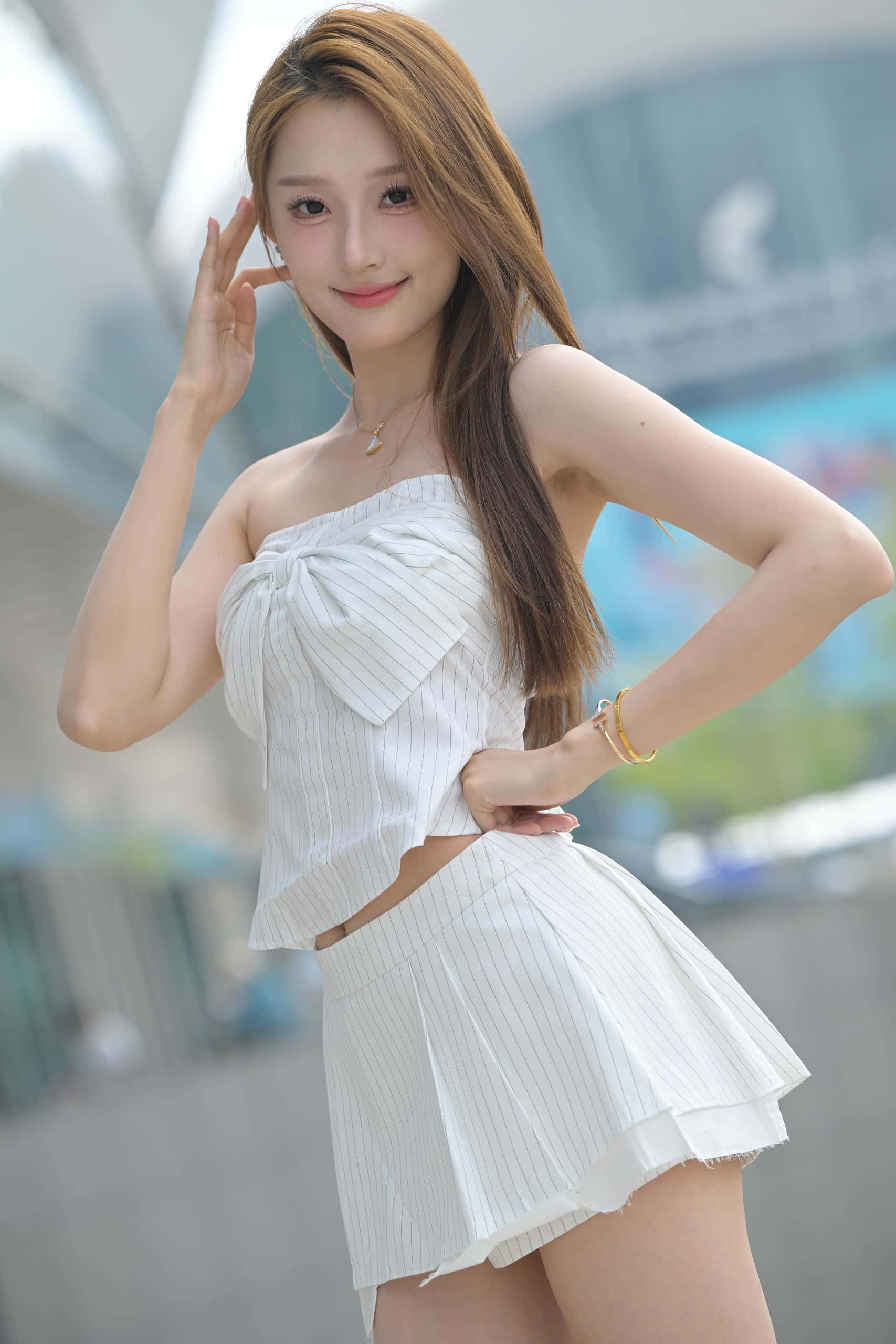图片[1]-P4387 小桂圆白裙美腿 【161P】-小鹿图库